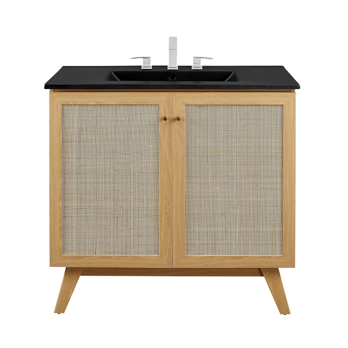 Modway furniture Soma Bathroom Vanity with Black Basin Included - EEI-6712-OAK-BLK