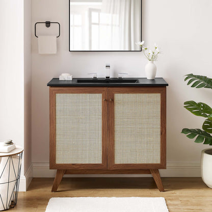 Modway furniture Soma Bathroom Vanity with Black Basin Included - EEI-6712-OAK-BLK