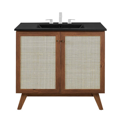 Modway furniture Soma Bathroom Vanity with Black Basin Included - EEI-6712-OAK-BLK