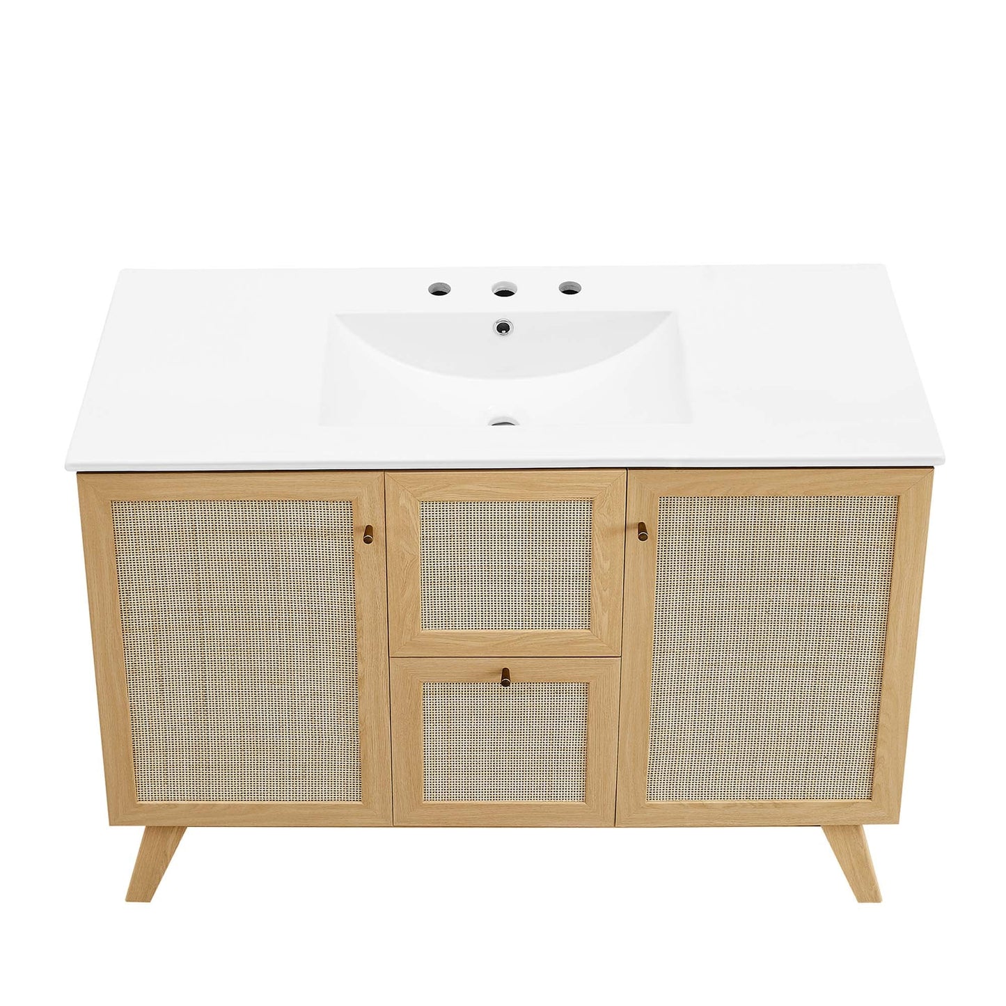 Modway furniture Soma Bathroom Vanity with White Basin Included - EEI-6711-OAK-WHI