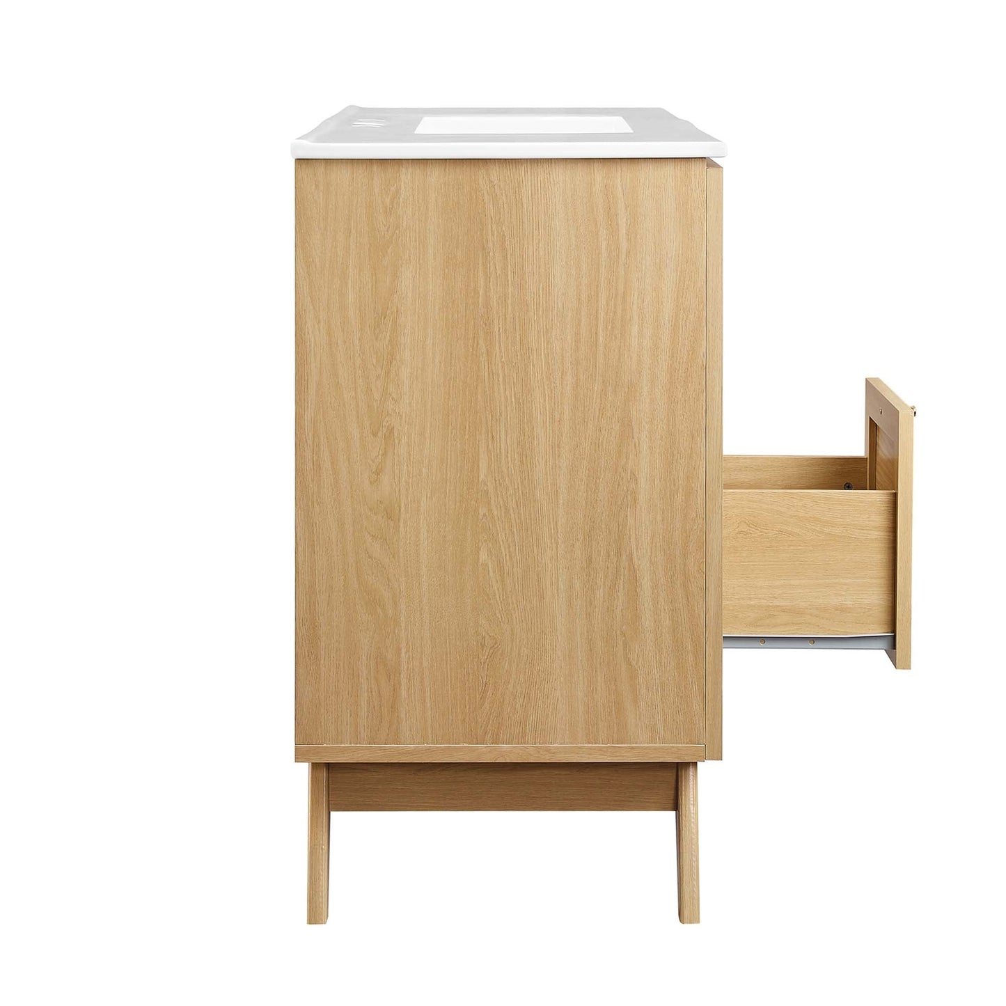 Modway furniture Soma Bathroom Vanity with White Basin Included - EEI-6711-OAK-WHI