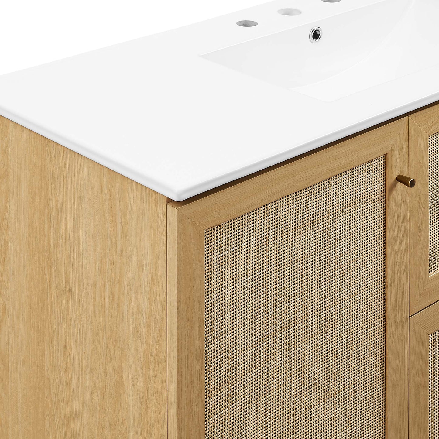 Modway furniture Soma Bathroom Vanity with White Basin Included - EEI-6711-OAK-WHI