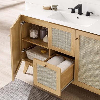 Modway furniture Soma Bathroom Vanity with White Basin Included - EEI-6711-OAK-WHI