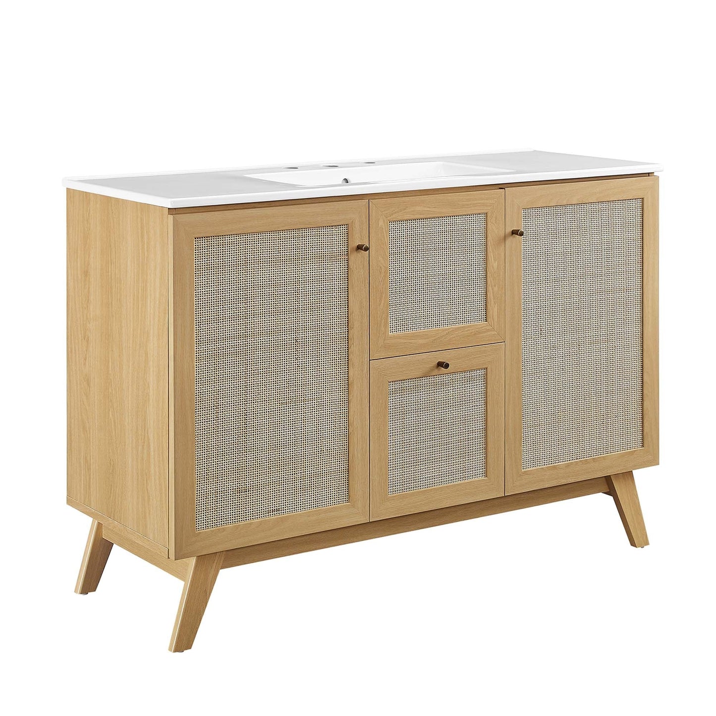 Modway furniture Soma Bathroom Vanity with White Basin Included - EEI-6711-OAK-WHI