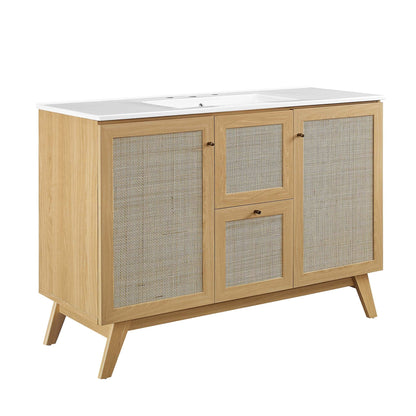 Modway furniture Soma Bathroom Vanity with White Basin Included - EEI-6711-OAK-WHI