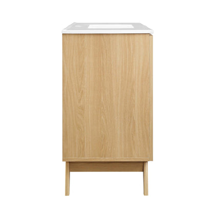 Modway furniture Soma Bathroom Vanity with White Basin Included - EEI-6711-OAK-WHI