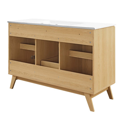 Modway furniture Soma Bathroom Vanity with White Basin Included - EEI-6711-OAK-WHI
