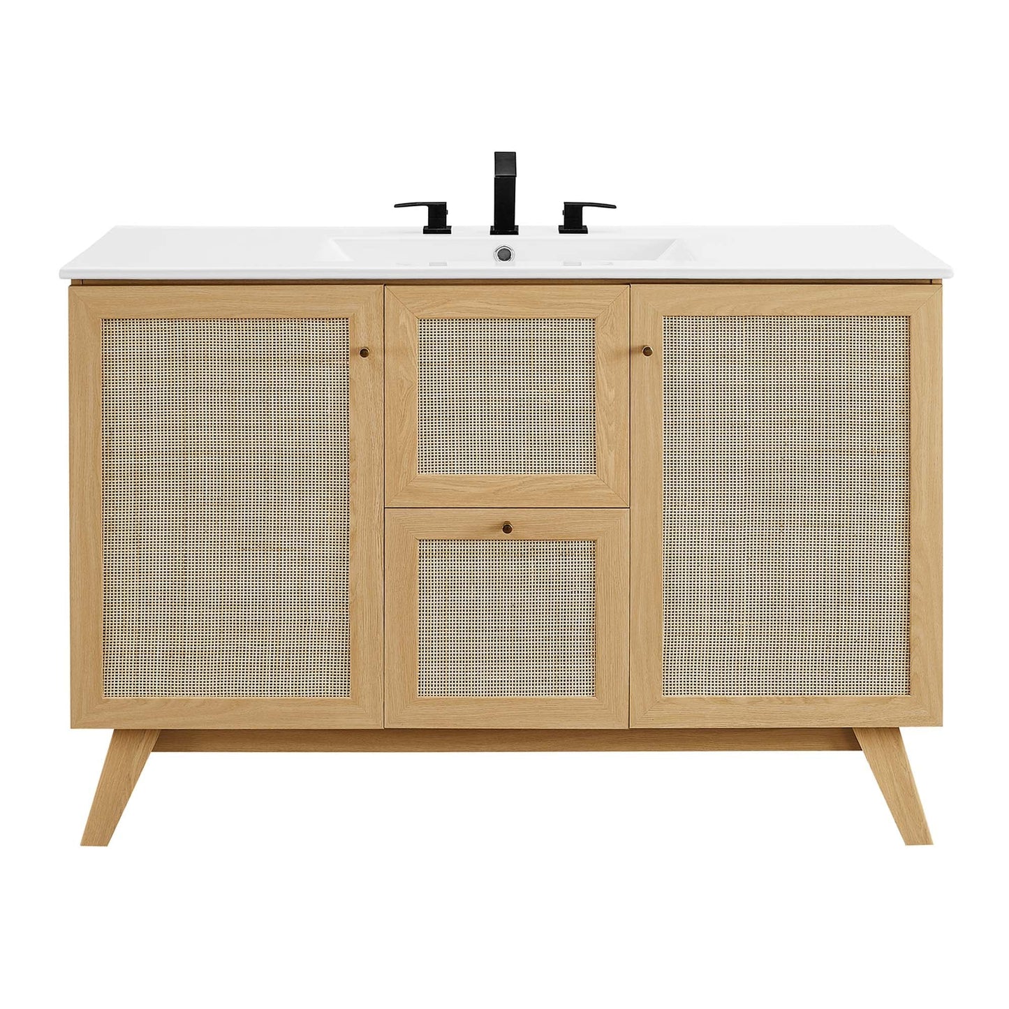 Modway furniture Soma Bathroom Vanity with White Basin Included - EEI-6711-OAK-WHI