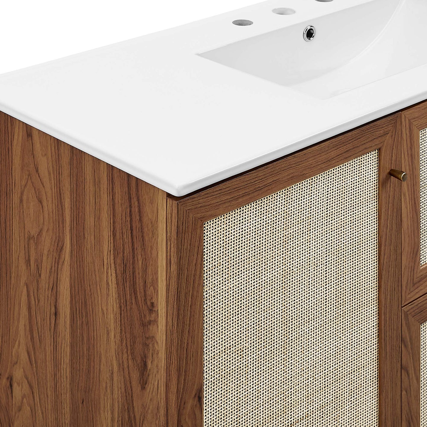 Modway furniture Soma Bathroom Vanity with White Basin Included - EEI-6711-OAK-WHI