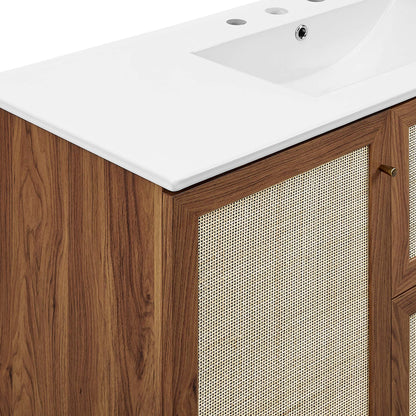 Modway furniture Soma Bathroom Vanity with White Basin Included - EEI-6711-OAK-WHI