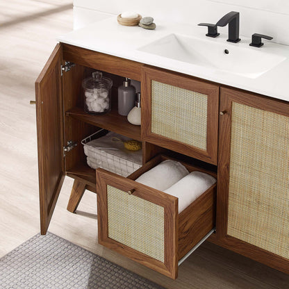 Modway furniture Soma Bathroom Vanity with White Basin Included - EEI-6711-OAK-WHI