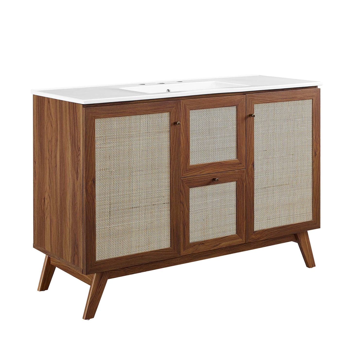 Modway furniture Soma Bathroom Vanity with White Basin Included - EEI-6711-OAK-WHI