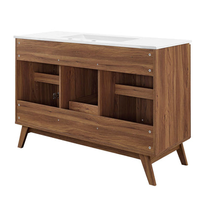 Modway furniture Soma Bathroom Vanity with White Basin Included - EEI-6711-OAK-WHI