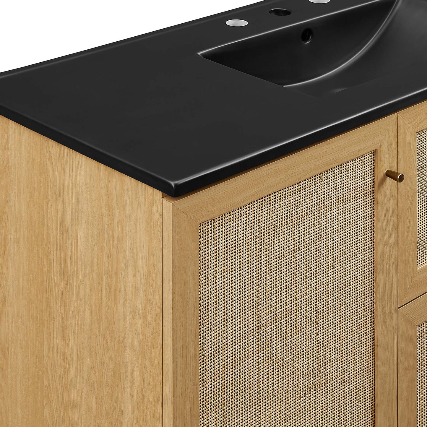 Modway furniture Soma Bathroom Vanity with Black Basin Included - EEI-6712-OAK-BLK