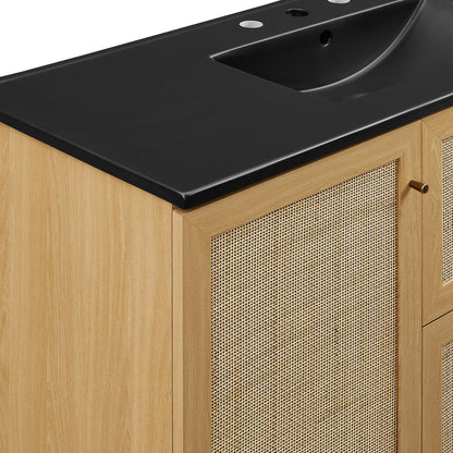 Modway furniture Soma Bathroom Vanity with Black Basin Included - EEI-6712-OAK-BLK