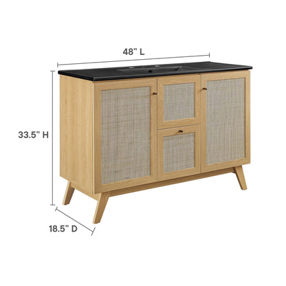 Modway furniture Soma Bathroom Vanity with Black Basin Included - EEI-6712-OAK-BLK