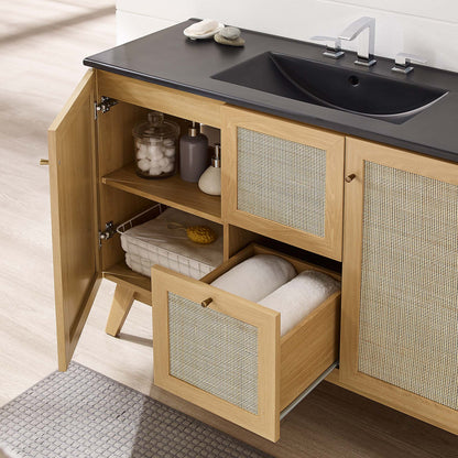 Modway furniture Soma Bathroom Vanity with Black Basin Included - EEI-6712-OAK-BLK