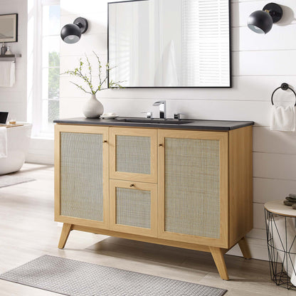 Modway furniture Soma Bathroom Vanity with Black Basin Included - EEI-6712-OAK-BLK