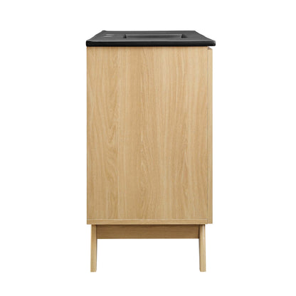 Modway furniture Soma Bathroom Vanity with Black Basin Included - EEI-6712-OAK-BLK