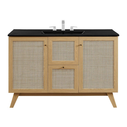 Modway furniture Soma Bathroom Vanity with Black Basin Included - EEI-6712-OAK-BLK