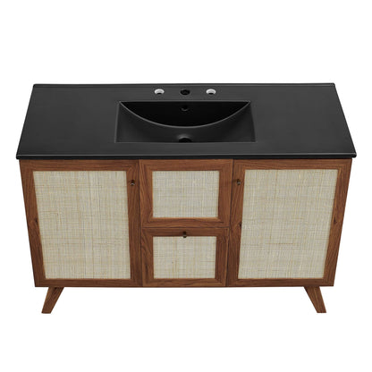 Modway furniture Soma Bathroom Vanity with Black Basin Included - EEI-6712-OAK-BLK