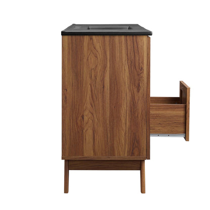 Modway furniture Soma Bathroom Vanity with Black Basin Included - EEI-6712-OAK-BLK