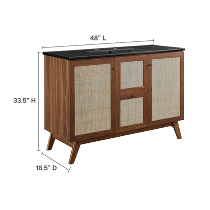 Modway furniture Soma Bathroom Vanity with Black Basin Included - EEI-6712-OAK-BLK