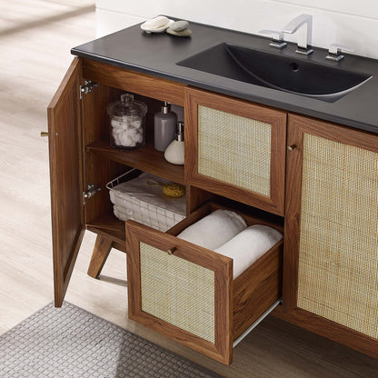 Modway furniture Soma Bathroom Vanity with Black Basin Included - EEI-6712-OAK-BLK