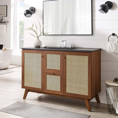 Modway furniture Soma Bathroom Vanity with Black Basin Included - EEI-6712-OAK-BLK