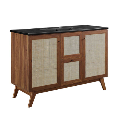 Modway furniture Soma Bathroom Vanity with Black Basin Included - EEI-6712-OAK-BLK