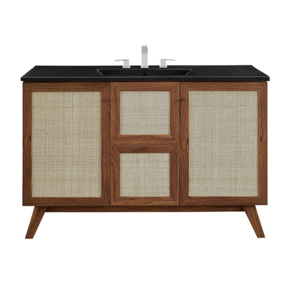 Modway furniture Soma Bathroom Vanity with Black Basin Included - EEI-6712-OAK-BLK