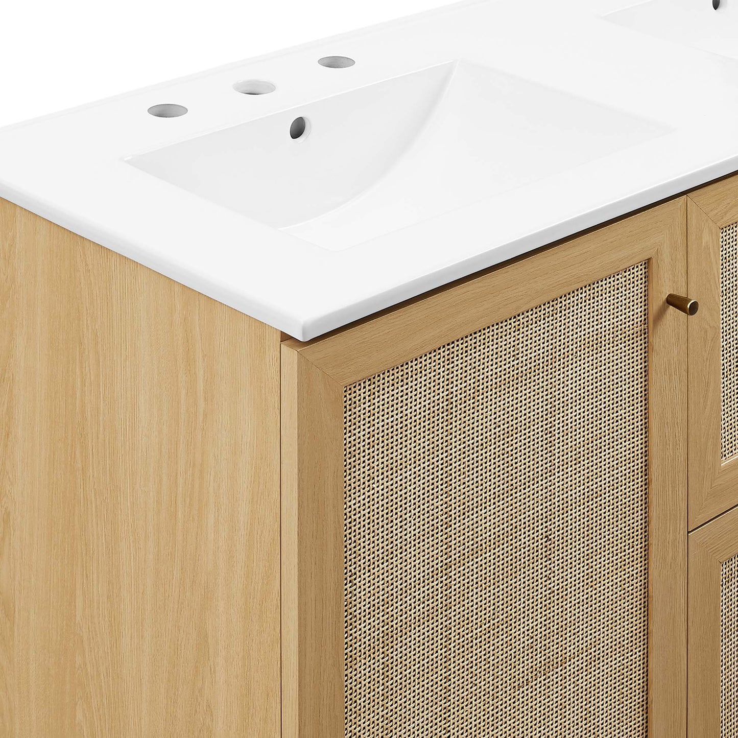 Modway furniture Soma Bathroom Vanity with White Basin Included - EEI-6711-OAK-WHI