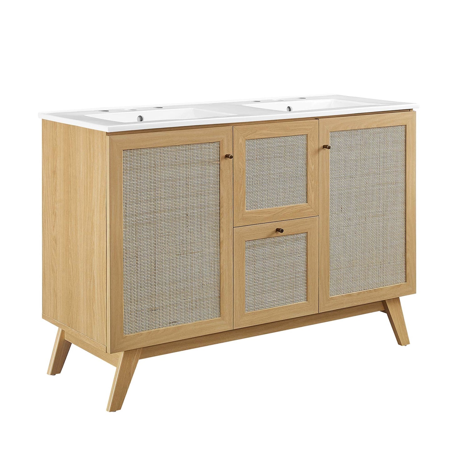 Modway furniture Soma Bathroom Vanity with White Basin Included - EEI-6711-OAK-WHI