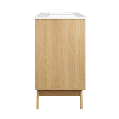 Modway furniture Soma Bathroom Vanity with White Basin Included - EEI-6711-OAK-WHI