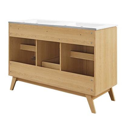 Modway furniture Soma Bathroom Vanity with White Basin Included - EEI-6711-OAK-WHI
