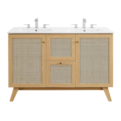 Modway furniture Soma Bathroom Vanity with White Basin Included - EEI-6711-OAK-WHI