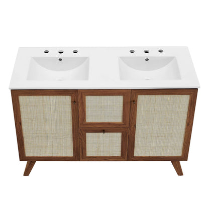 Modway furniture Soma Bathroom Vanity with White Basin Included - EEI-6711-OAK-WHI