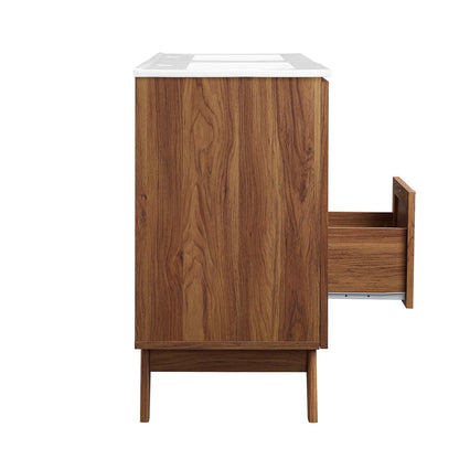 Modway furniture Soma Bathroom Vanity with White Basin Included - EEI-6711-OAK-WHI