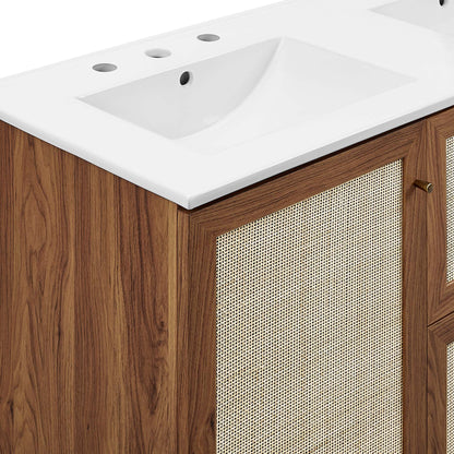Modway furniture Soma Bathroom Vanity with White Basin Included - EEI-6711-OAK-WHI