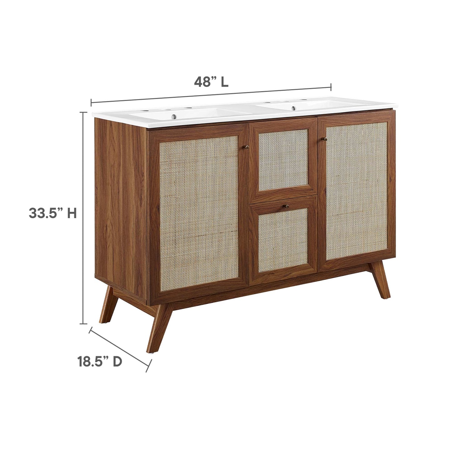 Modway furniture Soma Bathroom Vanity with White Basin Included - EEI-6711-OAK-WHI