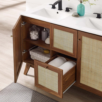 Modway furniture Soma Bathroom Vanity with White Basin Included - EEI-6711-OAK-WHI
