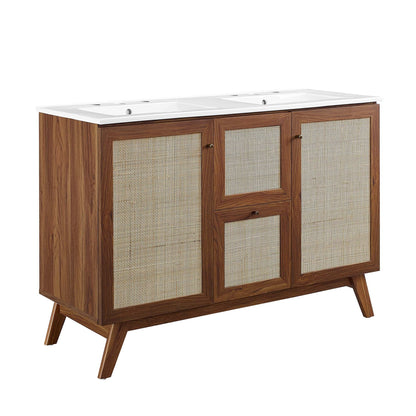 Modway furniture Soma Bathroom Vanity with White Basin Included - EEI-6711-OAK-WHI