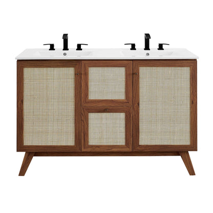 Modway furniture Soma Bathroom Vanity with White Basin Included - EEI-6711-OAK-WHI