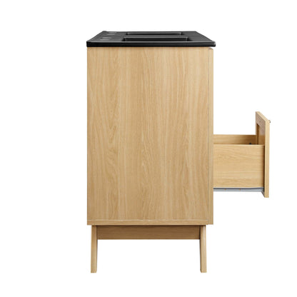 Modway furniture Soma Bathroom Vanity with Black Basin Included - EEI-6712-OAK-BLK