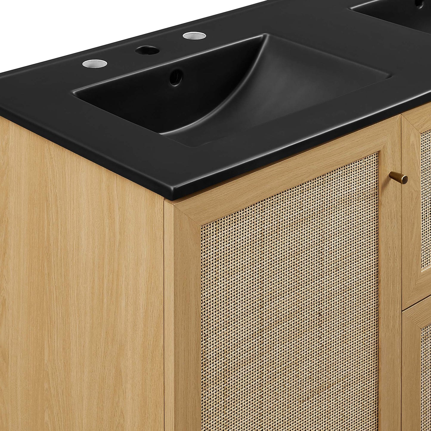 Modway furniture Soma Bathroom Vanity with Black Basin Included - EEI-6712-OAK-BLK
