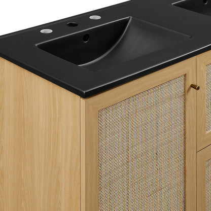 Modway furniture Soma Bathroom Vanity with Black Basin Included - EEI-6712-OAK-BLK