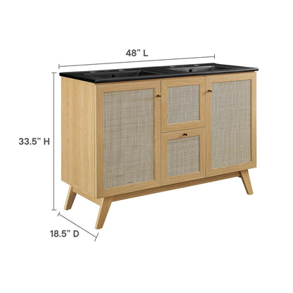 Modway furniture Soma Bathroom Vanity with Black Basin Included - EEI-6712-OAK-BLK