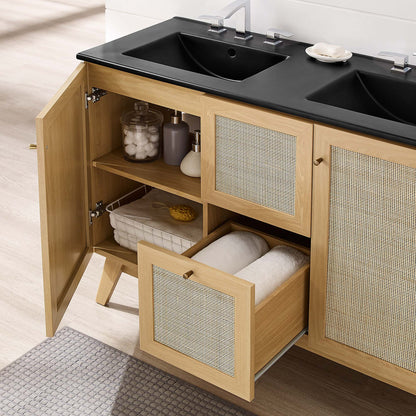 Modway furniture Soma Bathroom Vanity with Black Basin Included - EEI-6712-OAK-BLK