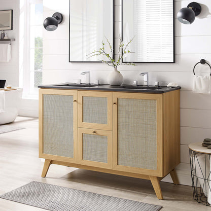 Modway furniture Soma Bathroom Vanity with Black Basin Included - EEI-6712-OAK-BLK