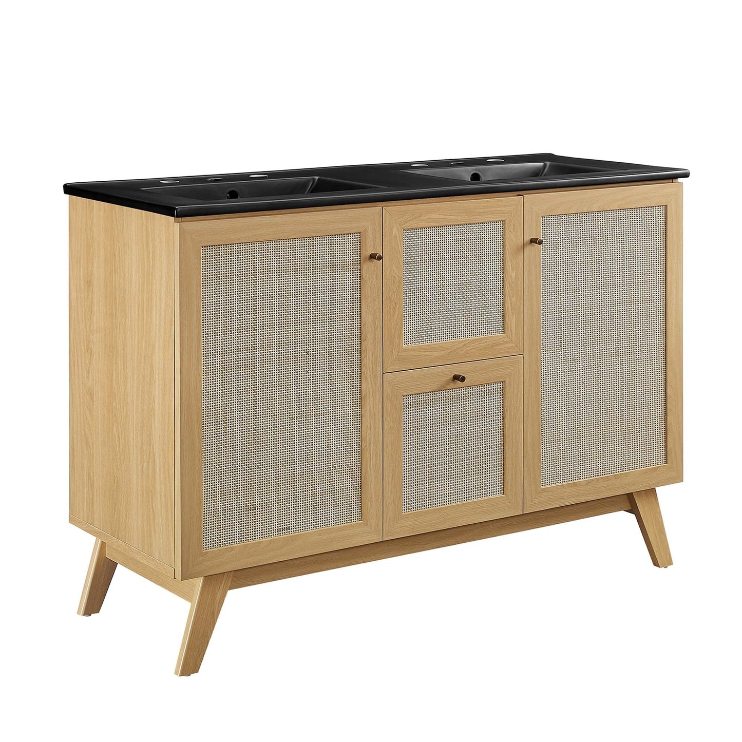 Modway furniture Soma Bathroom Vanity with Black Basin Included - EEI-6712-OAK-BLK